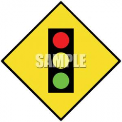 Traffic Signal Ahead Caution Sign - Royalty Free Clipart Picture