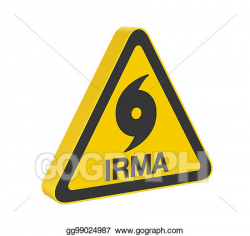 Stock Illustration - Hurricane irma warning sign isolated. Clipart ...