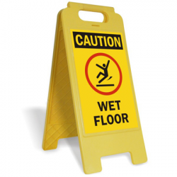 Caution Wet Floor Free Standing Sign With Graphic, SKU - SF-0119