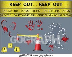 EPS Illustration - Crime scene objects. Vector Clipart gg58680239 ...