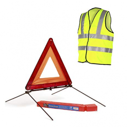 Amazon.com: Reflective Large Warning Triangle Sign & Safety Vest ...