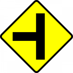Caution T Junction Road Sign Clip Art at Clker.com - vector clip art ...