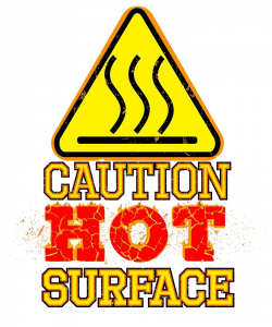 Hot Surface Sign , Warning sign , Caution Sign