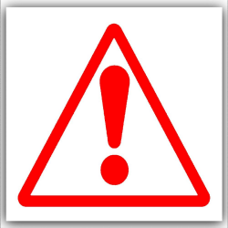 1 x Caution Warning Danger Symbol-Red on White External Self ...