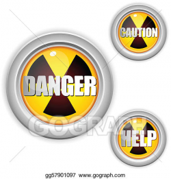 EPS Vector - Radioactive danger yellow button. caution radiation ...