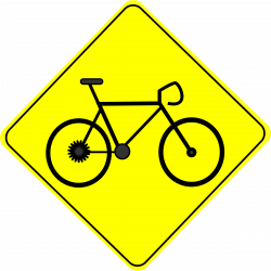 Bike Crossing Caution Road Sign - Free Clipart Icon Icons PNG - Free ...