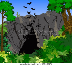 Cave clipart bat cave - Pencil and in color cave clipart bat cave