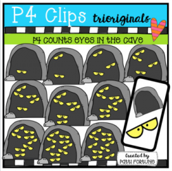 P4 COUNTS 1-10 Eyes in the Cave (P4 Clips Trioriginals Clip Art)