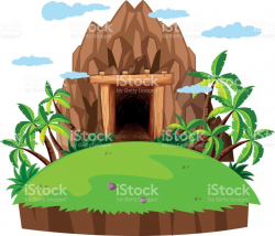 Cave clipart mine - Pencil and in color cave clipart mine
