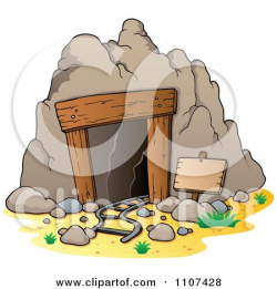 clip art gold miner | Clipart Mining Cave Entrance With Rails And A ...