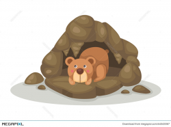 Bear Sleeping In Cave Vector Illustration 44343067 - Megapixl