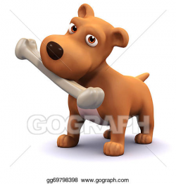 Stock Illustration - 3d dog and bone. Clipart gg69798398 - GoGraph