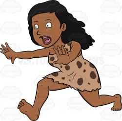A Black Cavewoman Running Away From Something | Prehistoric