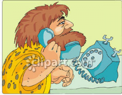 Caveman In Leopard Skin on a Rotary Telephone - Royalty Free Clipart ...