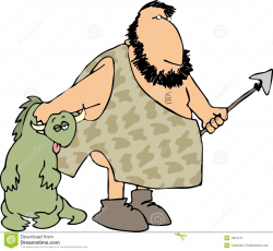 Hunting clipart caveman - Pencil and in color hunting clipart caveman