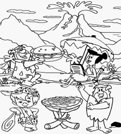 LETS COLORING BOOK: Flintstones Coloring Stone Age Cartoon Caveman ...