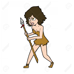 Woman clipart stone age - Pencil and in color woman clipart stone age