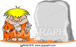 Vector Art - Cartoon caveman with hammer. Clipart Drawing gg65457816 ...