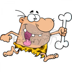 Royalty-Free 6809 Royalty Free Clip Art Happy Caveman Running With A ...