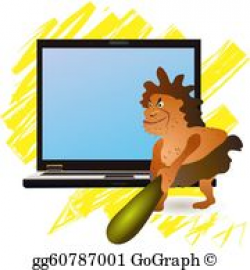 Stock Illustration - Caveman killing a laptop . Clipart gg59779931 ...