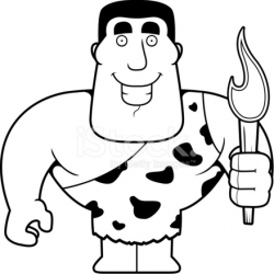 Cartoon Caveman Torch Stock Vector - FreeImages.com