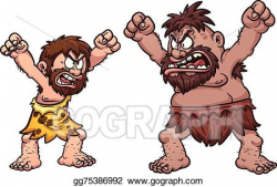 Vector Illustration - Cavemen fighting. Stock Clip Art gg75386992 ...