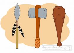 History Clipart- weapons-of-prehistoric-man-clipart - Classroom Clipart