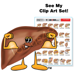 Cartoon Doctor Liver Clip Art Set