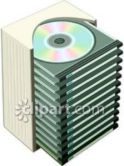 Stack Of Realistic CDs - Royalty Free Clipart Picture