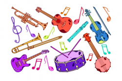 Colorful Instruments Clipart by Jumsoft on Envato Elements