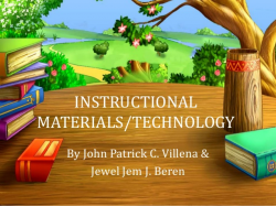 Instructional Materials & Technology Used in Teaching