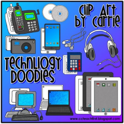 Technology Doodles by Clip Art by Carrie with FREEBIE CD-ROM/DVD ...
