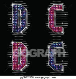 EPS Vector - Letters c,d with shiny rhinestones. Stock Clipart ...