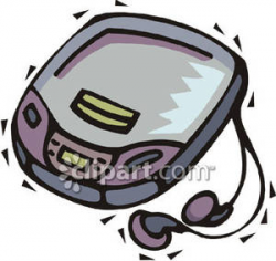 Portable CD Player With Earphones Attached - Royalty Free Clipart ...