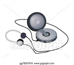 Vector Illustration - Walkman cd or dvd player with disc inside ...