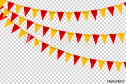 Vector realistic isolated party flags for decoration and covering on ...