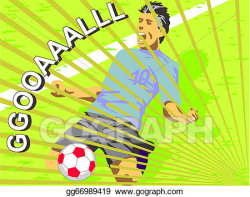 Vector Stock - Soccer player celebrating a goal, kneeling on the ...