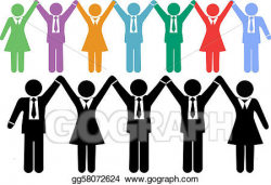 Vector Stock - Business people symbols holding hands celebrate ...