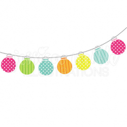 String of Party Lanterns Cute Digital Clipart Party Lights