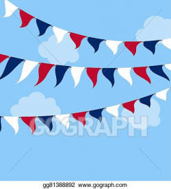 Vector Stock - Flags usa set bunting red white blue for celebration ...
