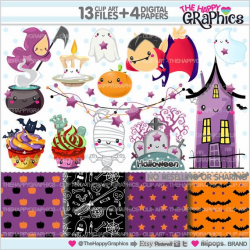 Halloween Clipart, Halloween Graphics, COMMERCIAL USE, Halloween ...