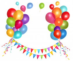Transparent Party Streamer and Balloons PNG Clipart Picture ...