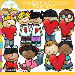 Valentine's Day Friends Clip Art , Images & Illustrations | Whimsy Clips