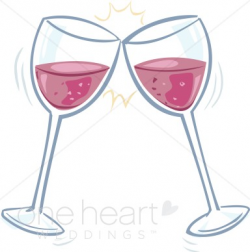 Two Wine Glasses Clipart | Wedding Drinks Clipart
