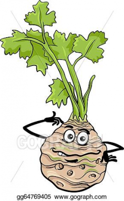 Vector Clipart - Funny celery vegetable cartoon illustration. Vector ...