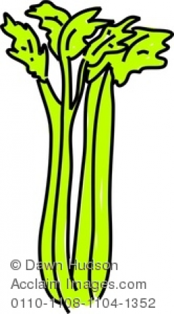 Clipart Image of A Whimsical Drawing Of Celery