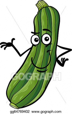 Vector Art - Funny zucchini vegetable cartoon illustration. Clipart ...