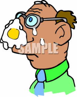 Clipart Image of a Man With Egg on His Face - foodclipart.com