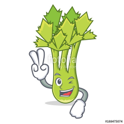 Two finger celery character cartoon style