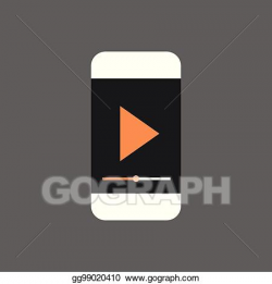 Vector Art - Mp3 player interface on cell smart phone icon audio ...